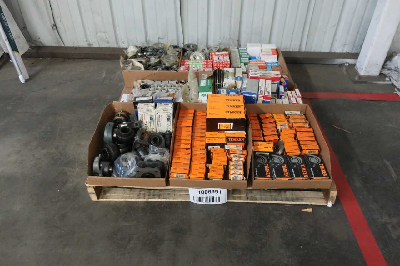 PALLET OF ASSORTED BEARINGS, ROLLER, PILLOW BLOCK, INSERT, FLANGE - BEARINGS