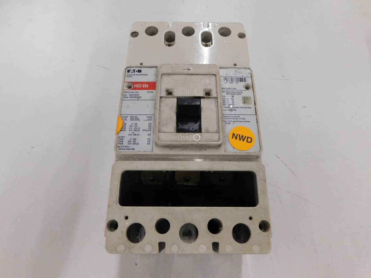 Lot of Quantity 1x HKD3400F MCCB/Molded Case Circuit Breaker - CIRCUIT BREAKERS