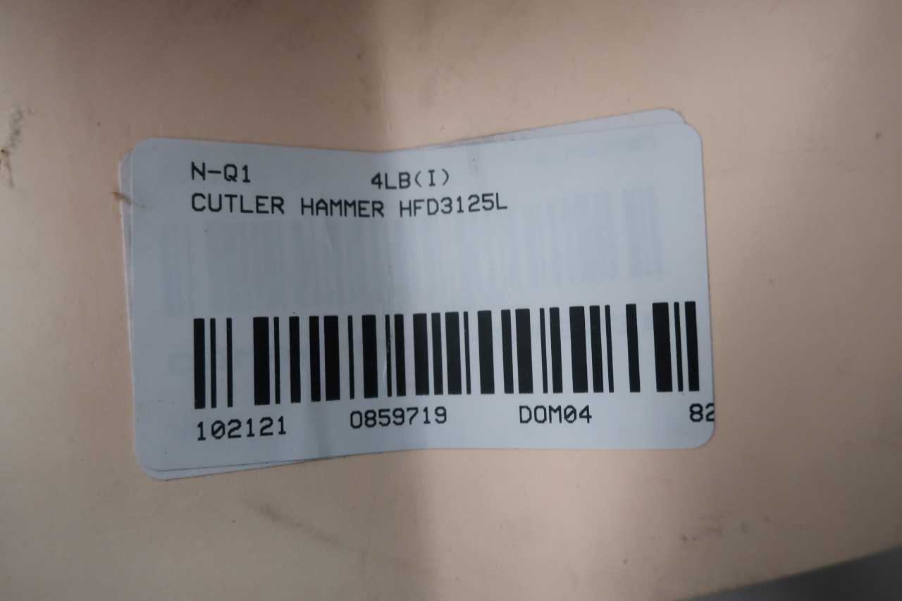 CUTLER HAMMER HFD3125L 3P 125A AMP 600V-AC MOLDED CASE CIRCUIT BREAKER - CIRCUIT BREAKERS