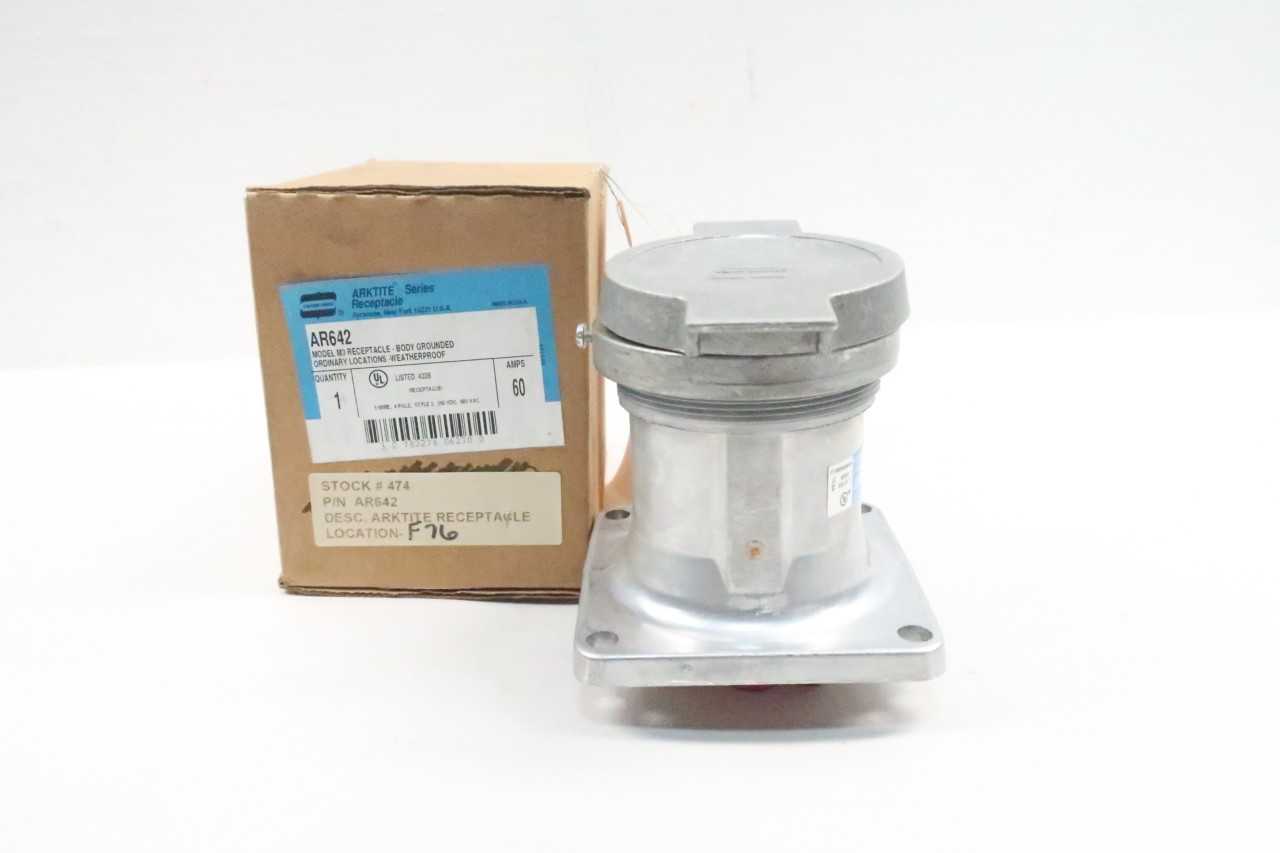 CROUSE HINDS AR642 ARKTITE RECEPTACLE 4P 3W 60A AMP 600V-AC - CIRCUIT BREAKERS