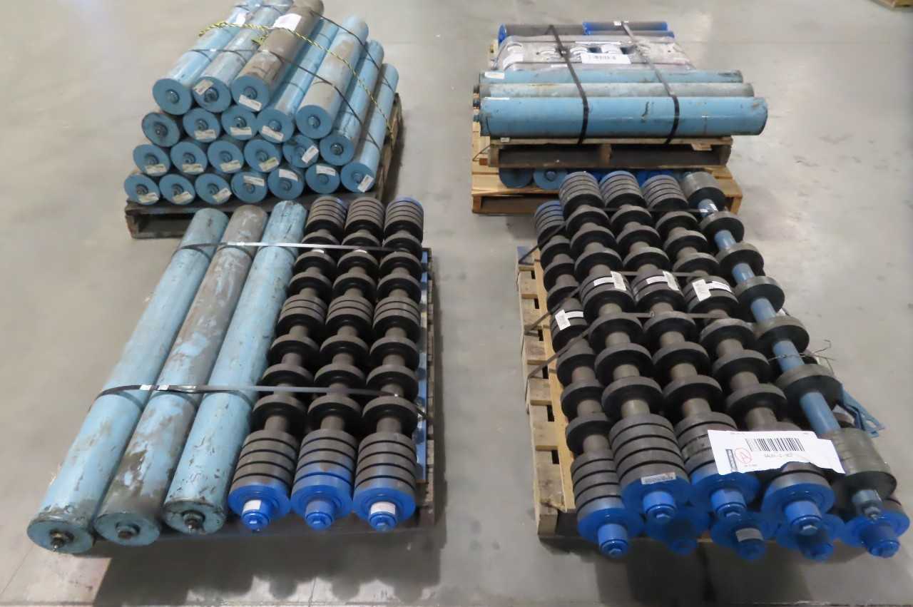 5 PALLETS OF ASSORTED TROUGHING RETURN ROLLER IDLERS, 6IN DIAMETER, HEWITT ROBBINS, SAGUARD - MACHINING ACCESSORIES & TOOLING 5 PALLETS OF ASSORTED TROUGHING RETURN ROLLER IDLERS, 6IN DIAMETER, HEWITT ROBBINS, SAGUARD - MACHINING ACCESSORIES & TOOLING