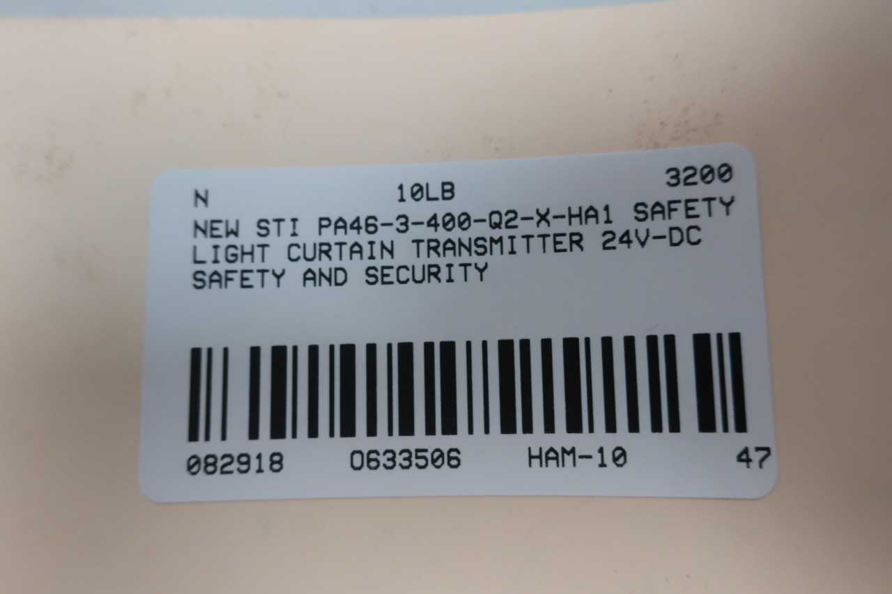 NEW STI PA46-3-400-Q2-X-HA1 EMITTER 24V-DC LIGHT CURTAIN - INDUSTRIAL PARTS