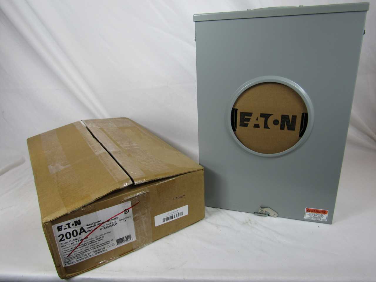 Quantity of 3 New Surplus Eaton UTE7213TCH Meter Socket 200A 600V 3 Ph 7 Jaws NEMA 3R - INDUSTRIAL PARTS