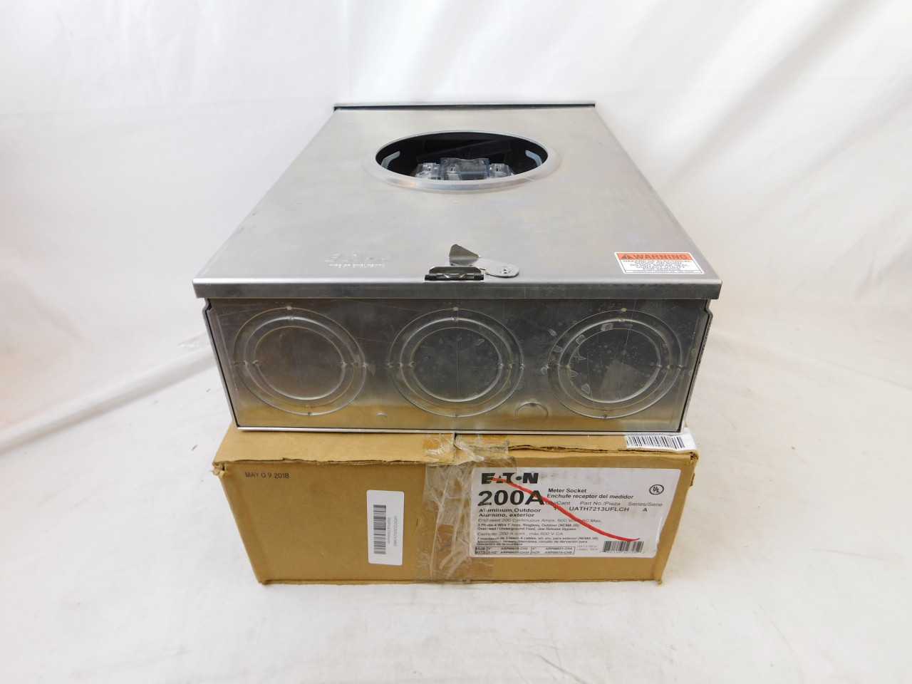 Quantity of 1 New Surplus Eaton UATH7213UFLCH Meter Socket Ringless 200A 600V 3 - INDUSTRIAL PARTS