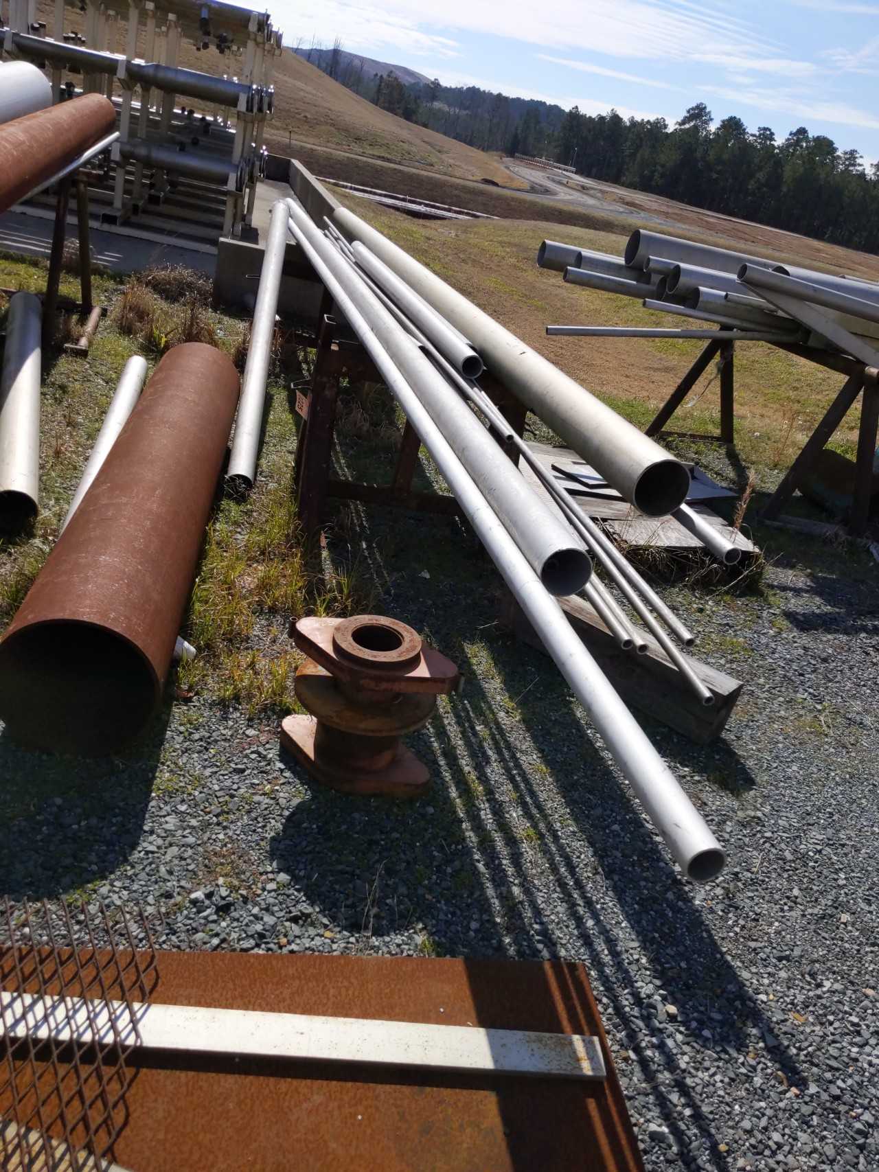 Stainless Steel Pipes on Racks - MATERIAL HANDLING