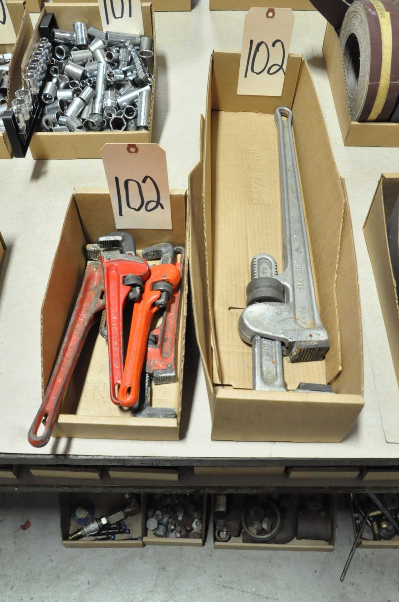 Small Pipe Wrenches in 1 Box with 1 Beaver Aluminum Pipe Wrench in 1 Box - HAND TOOLS