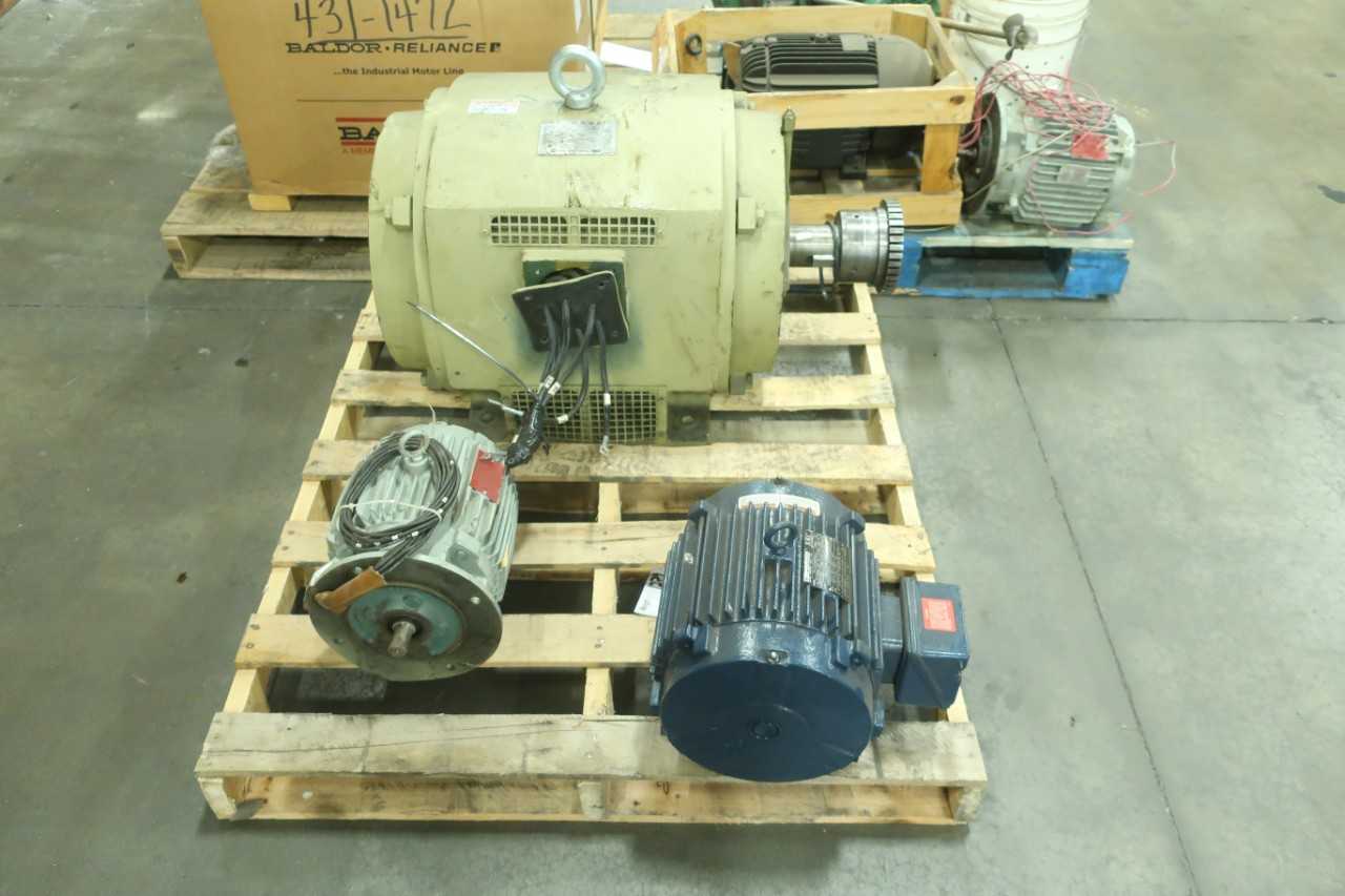 3 PALLETS OF ASSORTED MARATHON GE LIGHT IN ELECTRIC MOTORS 1-1/2-125HP 460V-AC - MISCELLANEOUS