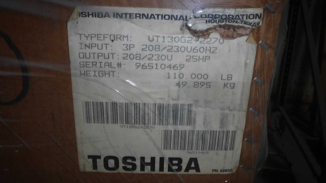 Lot of 7 New 25 HP 3 HP and 1 HP Toshiba VFDs - ELECTRIC MOTORS