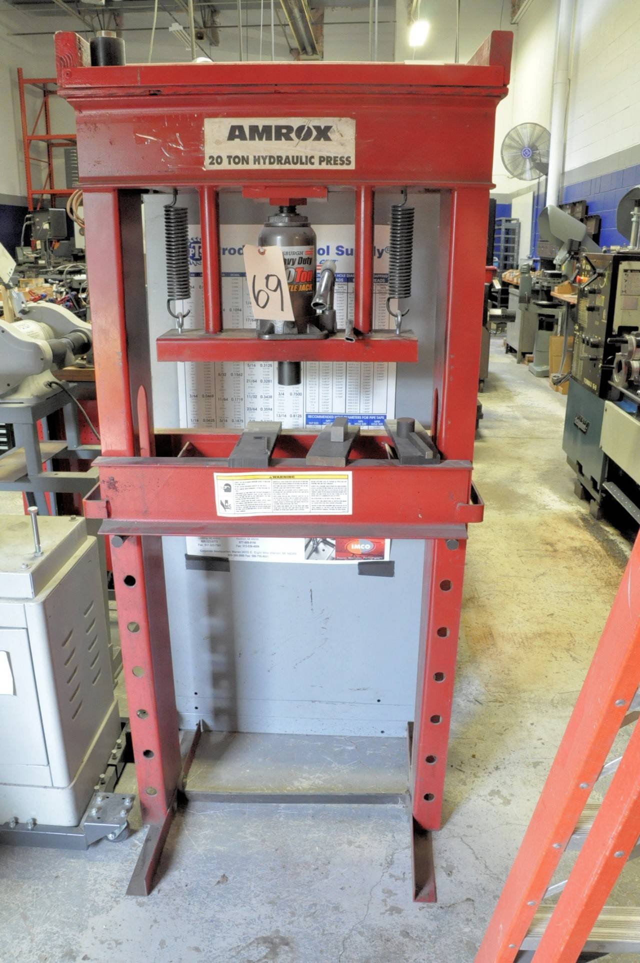 Buy Amrox 20-Ton Capacity H-Frame Down Acting Hydraulic Shop Press, with  Pittsburgh 20-Ton Hydraulic Bottle Jack Lot #69 on the Aucto Marketplace