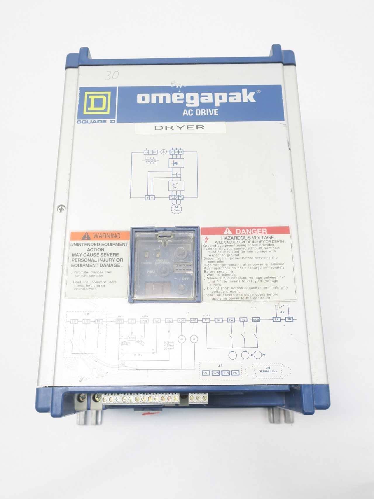 SQUARE D 8803 P00C04D OMEGAPAK 460V-AC 1-132HZ 460V-AC 2HP AC VFD DRIVE - ELECTRIC MOTORS SQUARE D 8803 P00C04D OMEGAPAK 460V-AC 1-132HZ 460V-AC 2HP AC VFD DRIVE - ELECTRIC MOTORS