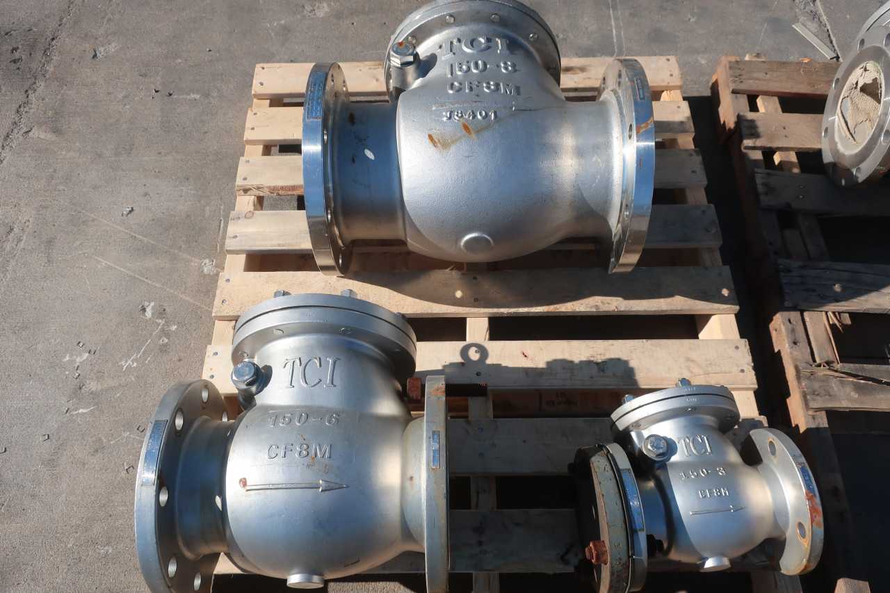 LOT OF 3 ASSORTED TCI CHECKVALVES FLANGED SWING GATE - CHECK VALVE