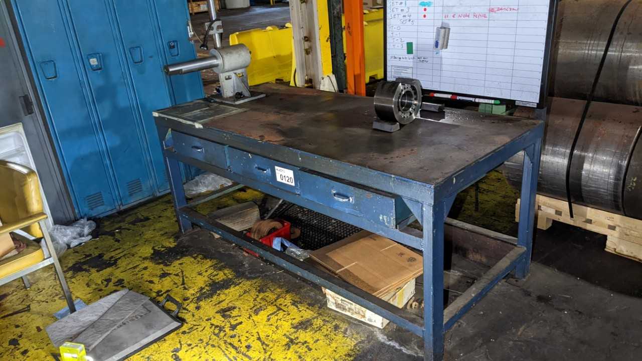 Steel work table 81" x 36" - PLANT & FACILITY EQUIPMENT