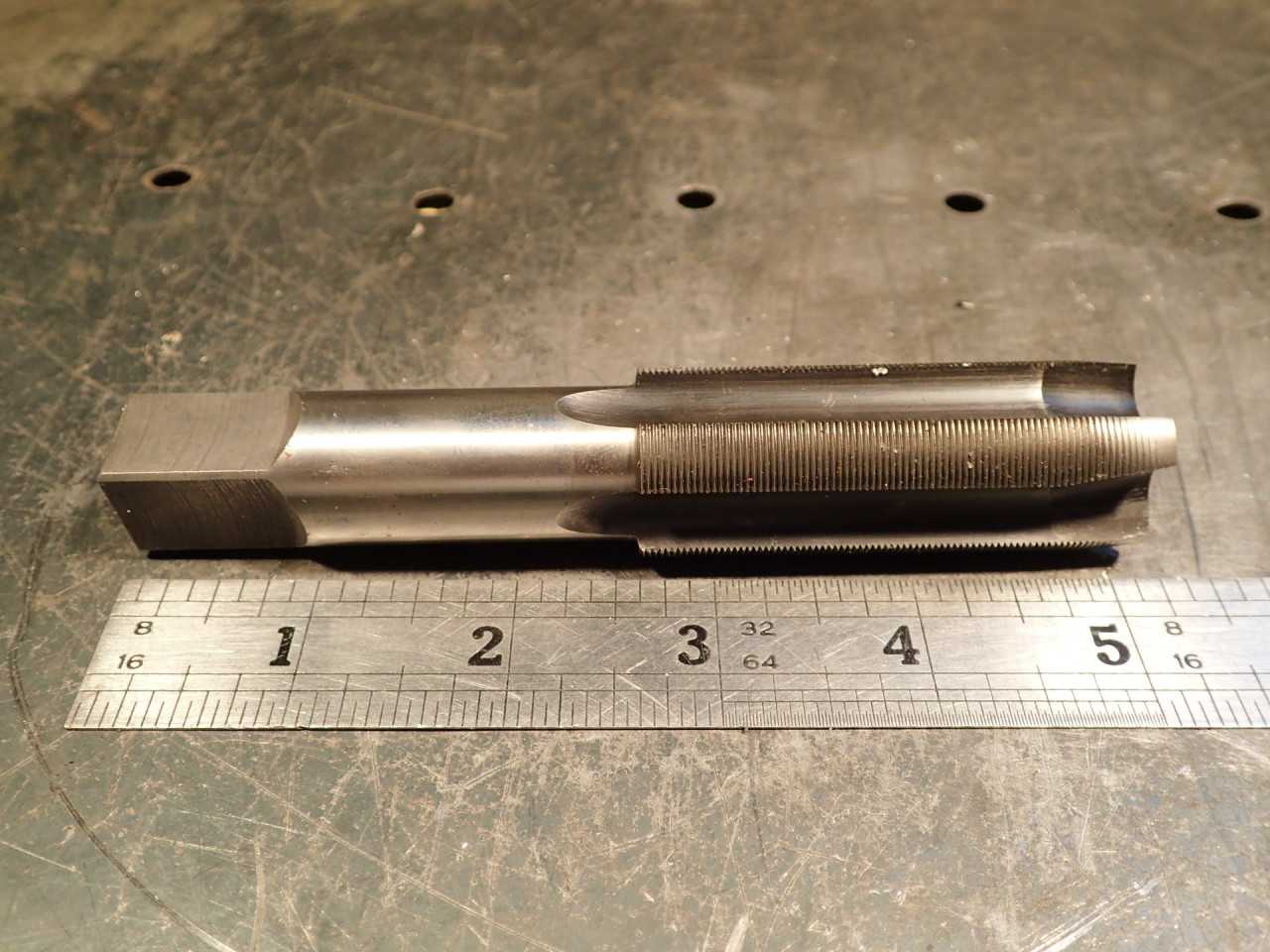 Wood & Spencer .969" -32 NS Hand Thread Tap: 4-Flute, 2-1/2" Long Flutes, HS-GE - MACHINING ACCESSORIES & TOOLING
