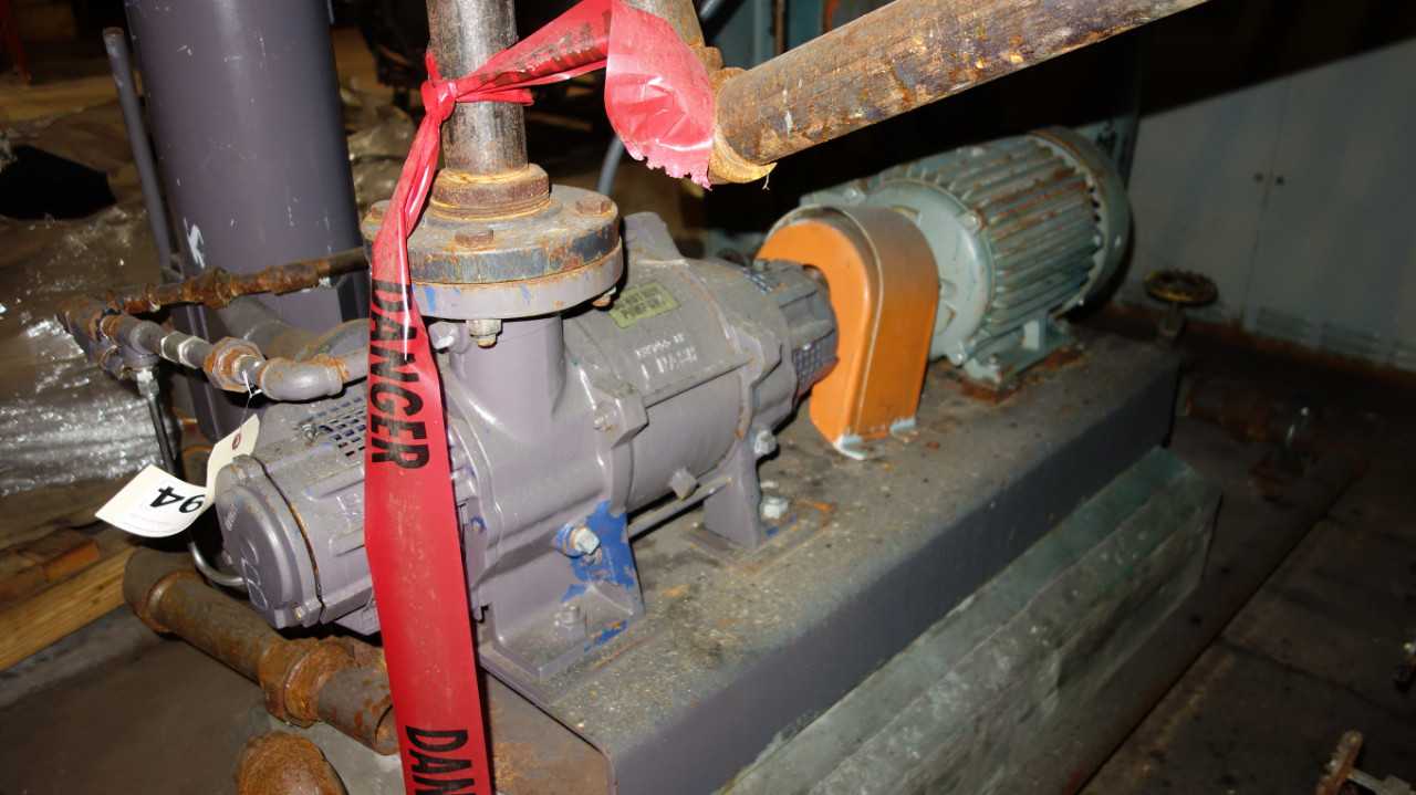 NASH XL35/7 VACUUM PUMP WITH 10HP 230/460V MOTOR - ELECTRIC MOTORS