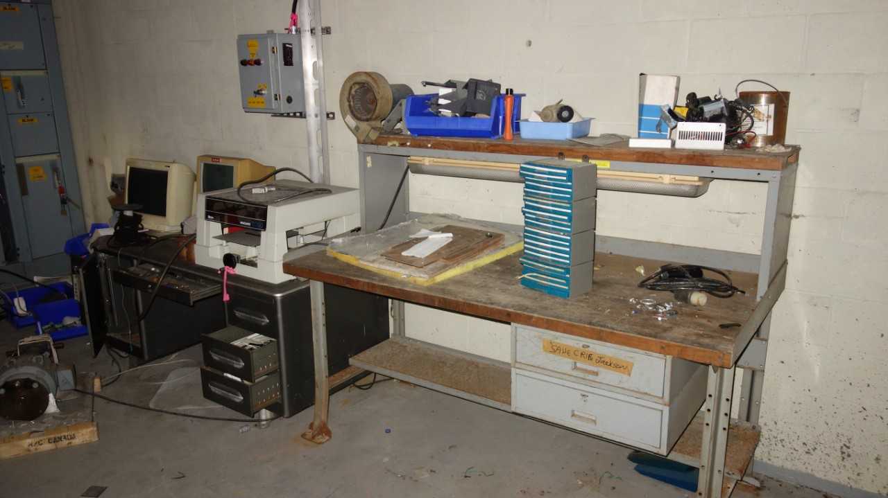 DESKS WITH CONTENTS INCLUDING FLOOR ITEMS - INDUSTRIAL PARTS