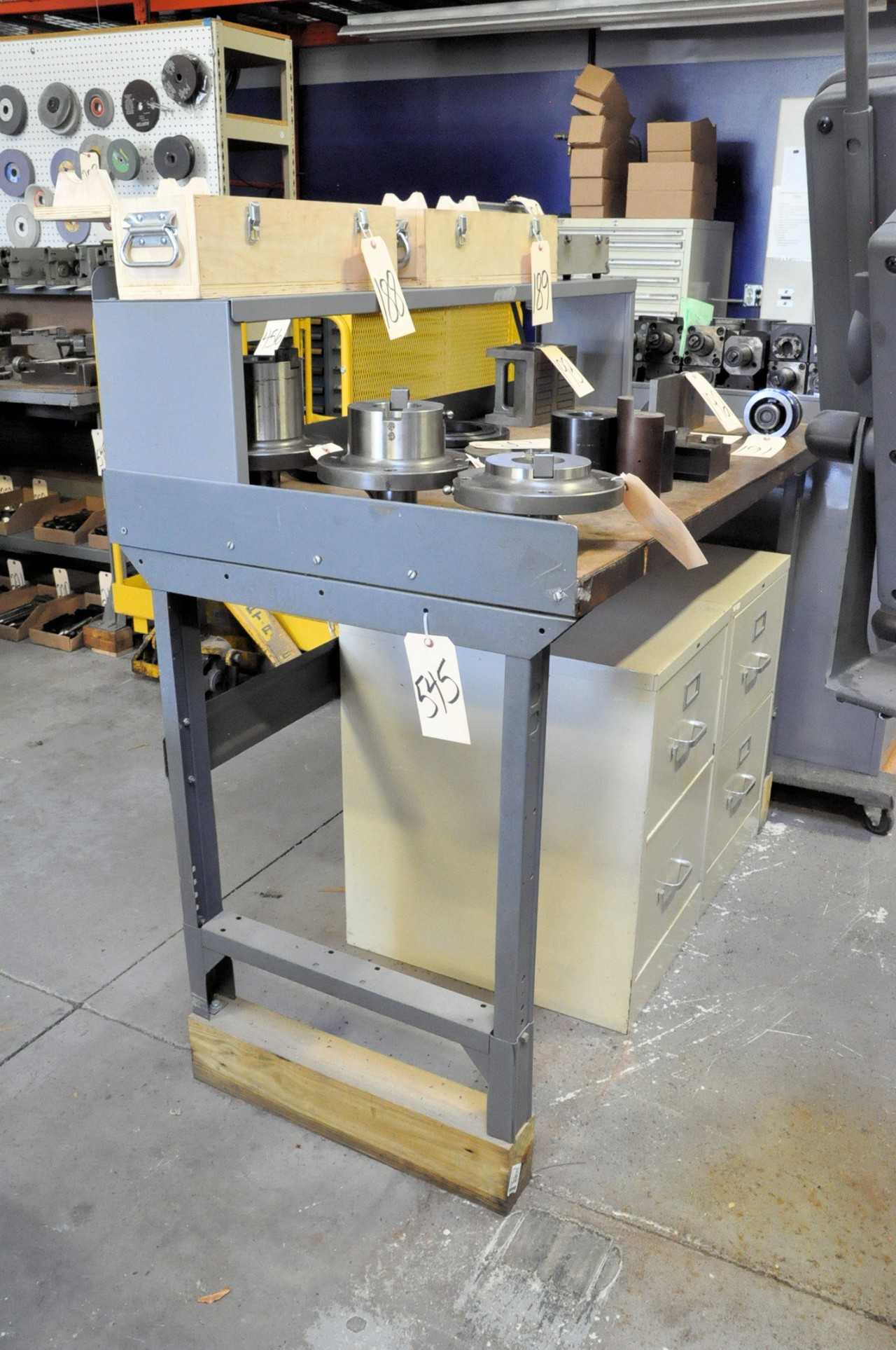 Lot-(1) 72" and (1) 60" Wood Top Work Benches and (1) 2-Door Short Shop Cabinet, (Contents Not Included), (Not to Be Removed Until Empty) - TOOL STORAGE