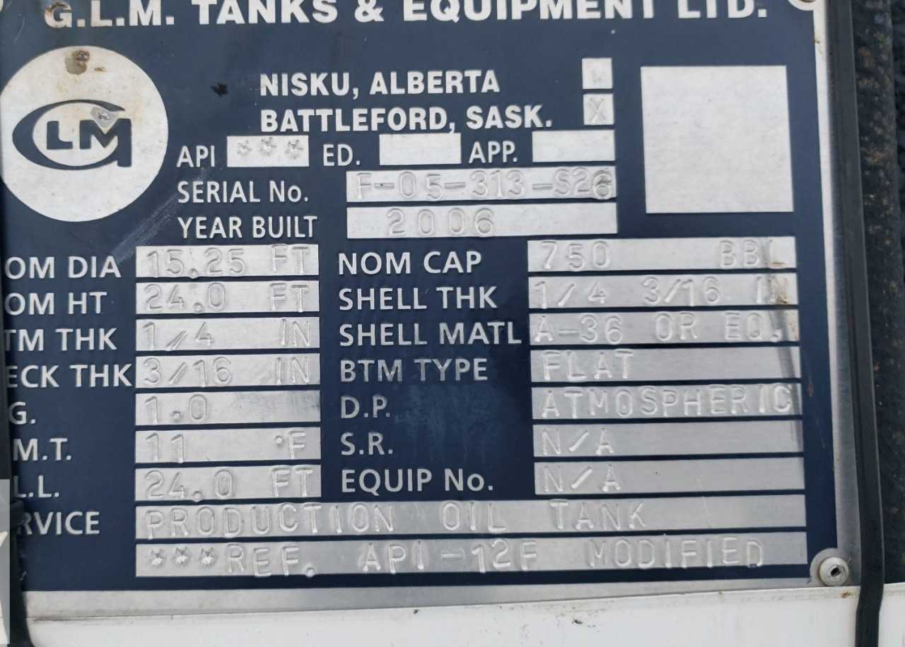 750 bbl Production Tank - PROCESS EQUIPMENT