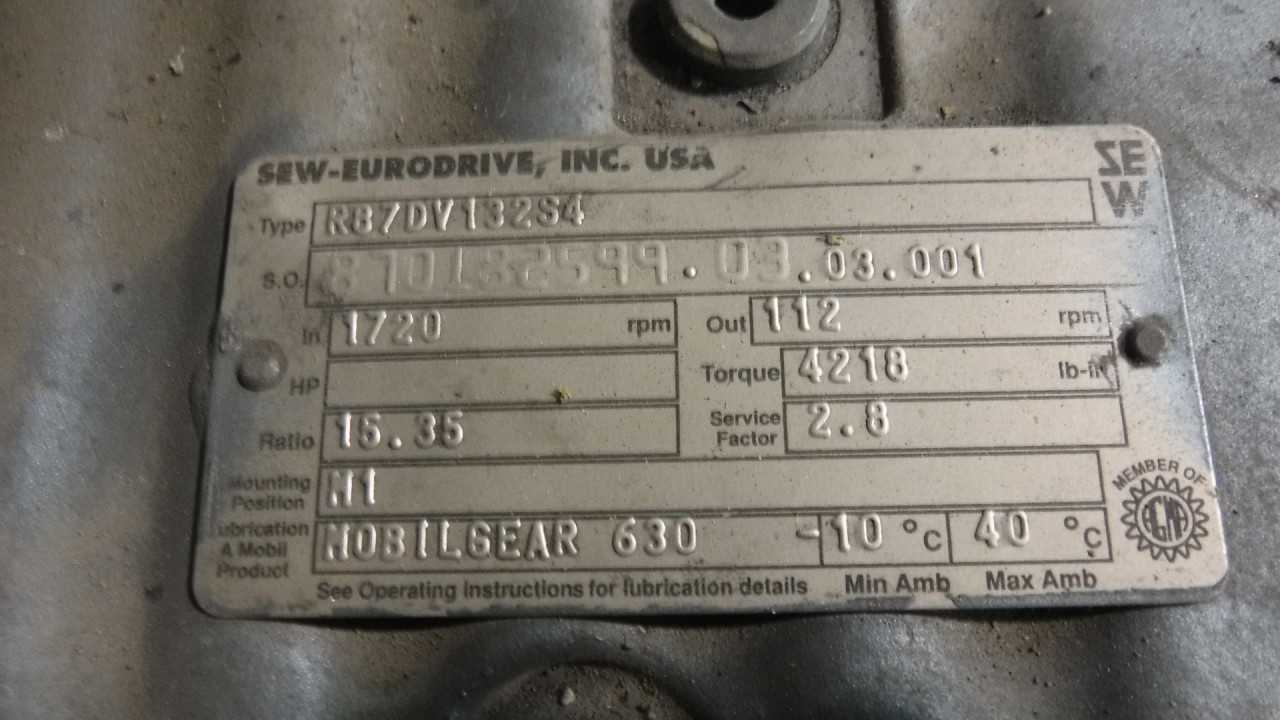 New 7 HP 1720 RPM 132S Frame Sew-Eurodrive Gear Motor - ELECTRIC MOTORS
