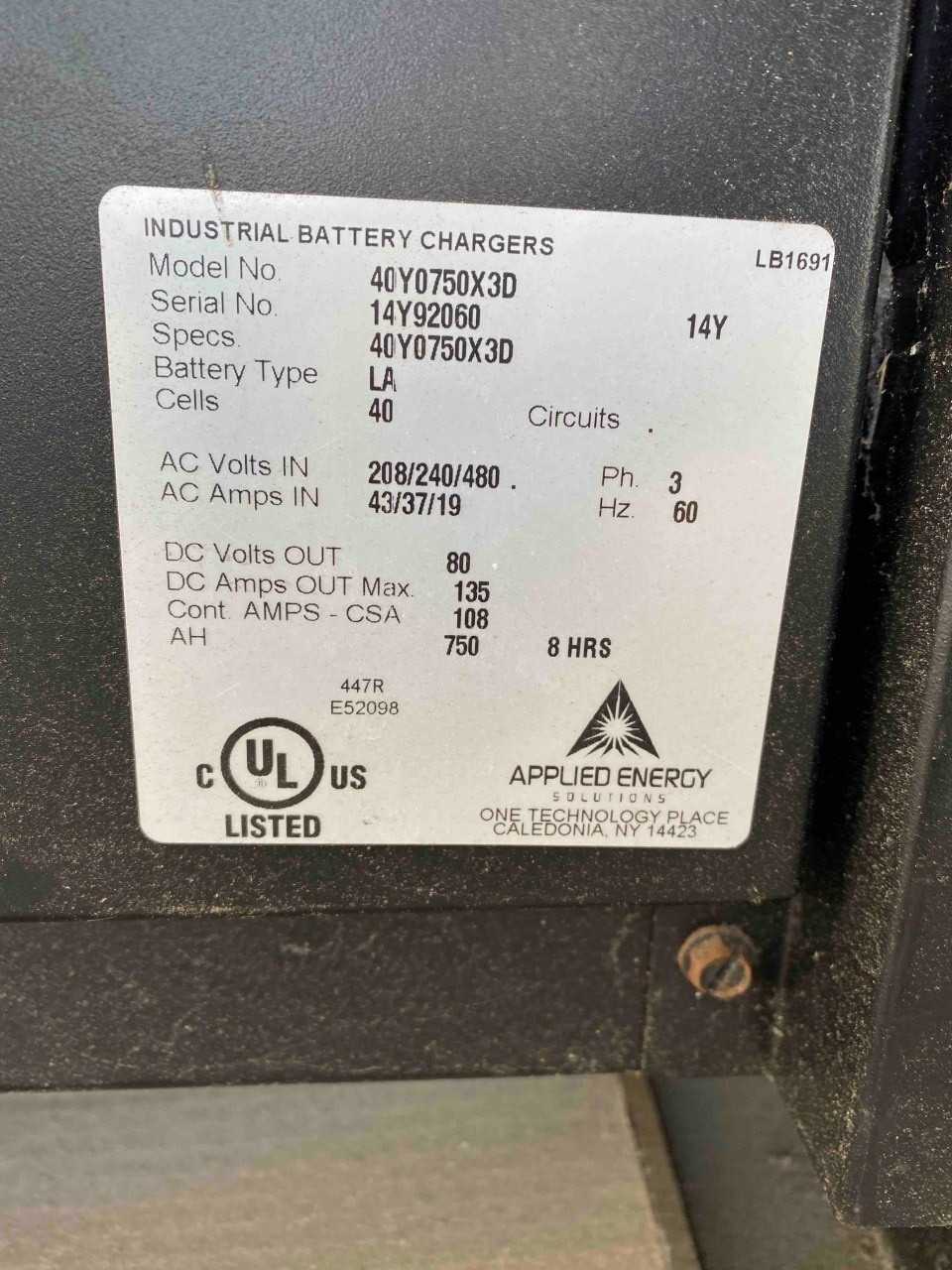 Applied Energy Battery Charger (2490872) Charleston - FORKLIFTS