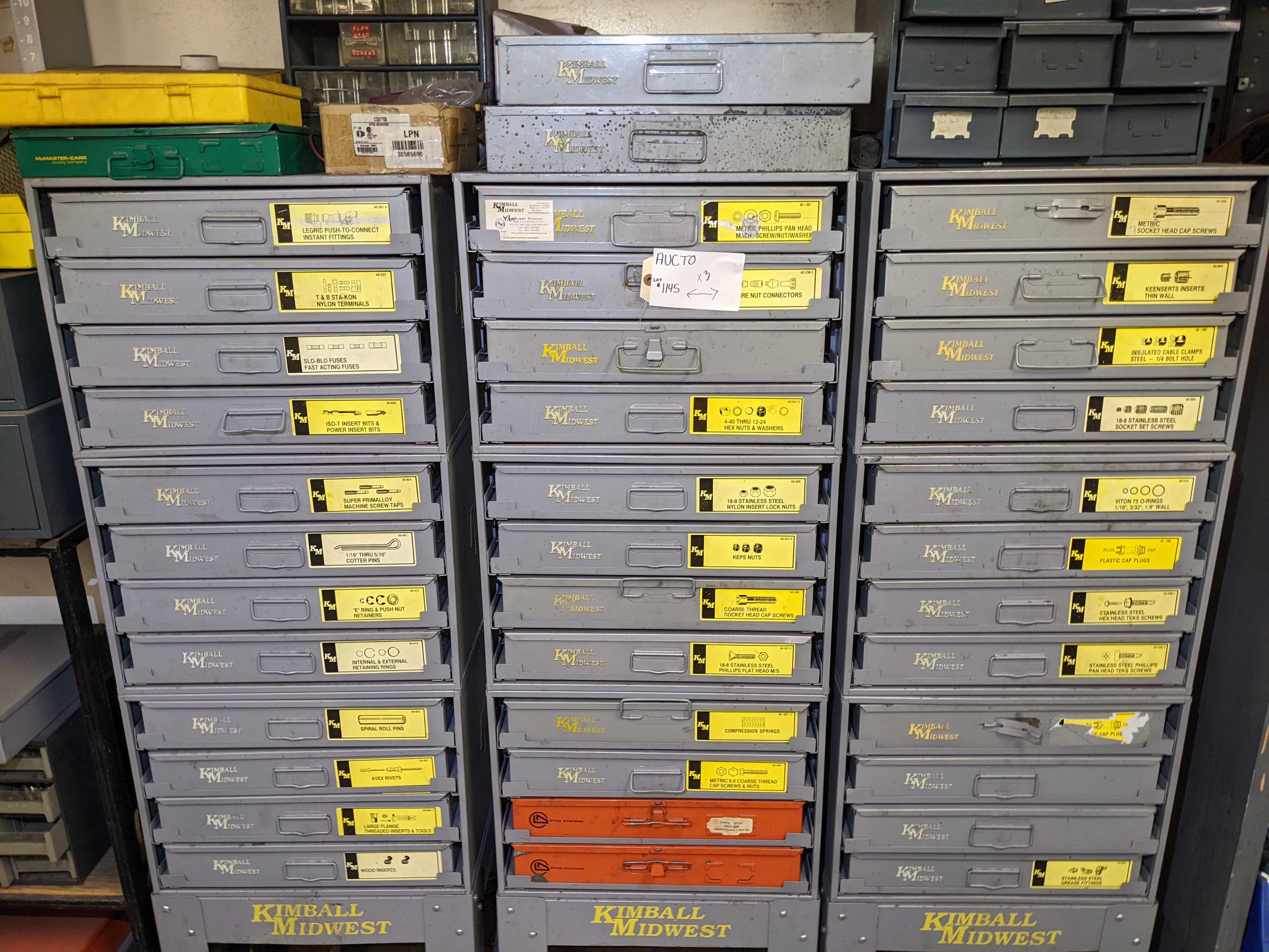 DRAWER CHESTS AND CONTENTS - INDUSTRIAL PARTS DRAWER CHESTS AND CONTENTS - INDUSTRIAL PARTS