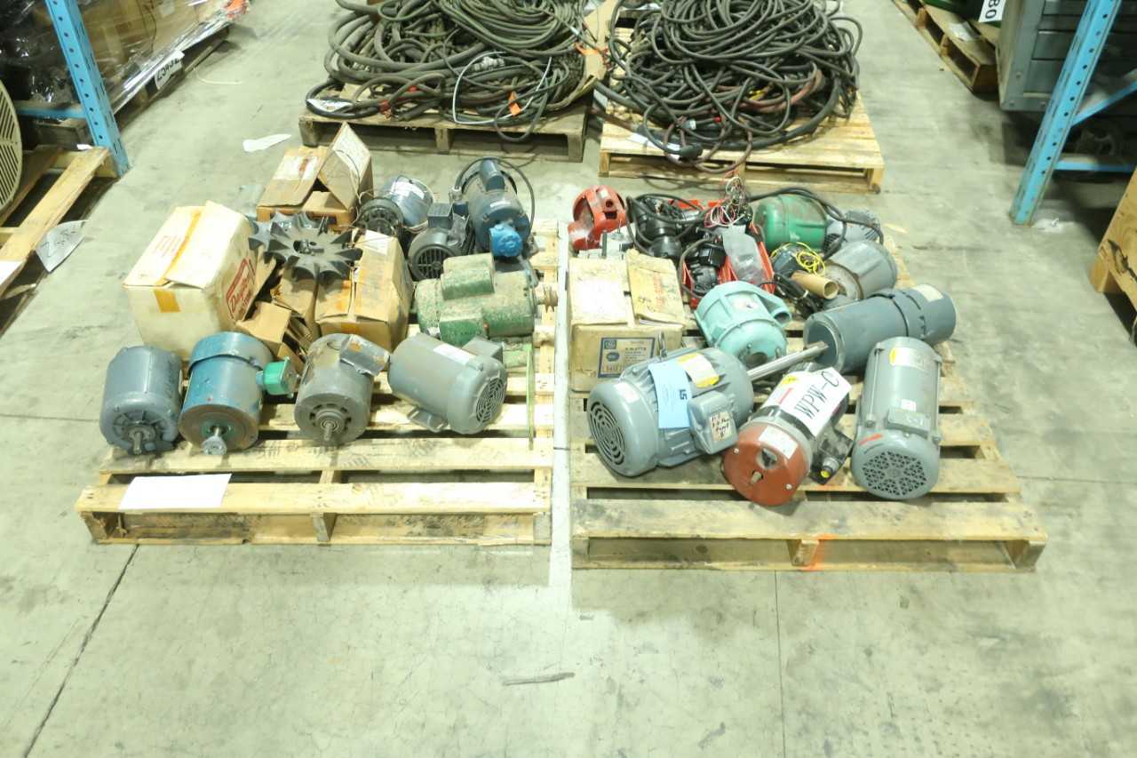 2 PALLETS OF ASSORTED ELECTRIC MOTORS 1/400HP-2HP GE WEG - MISCELLANEOUS