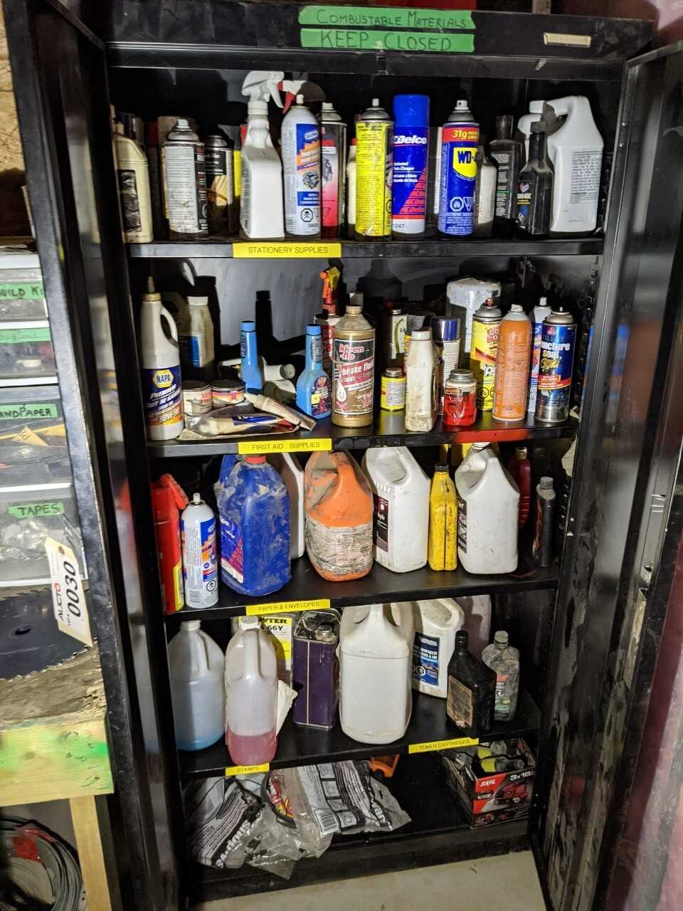 Storage cabinet with contents - TOOL STORAGE