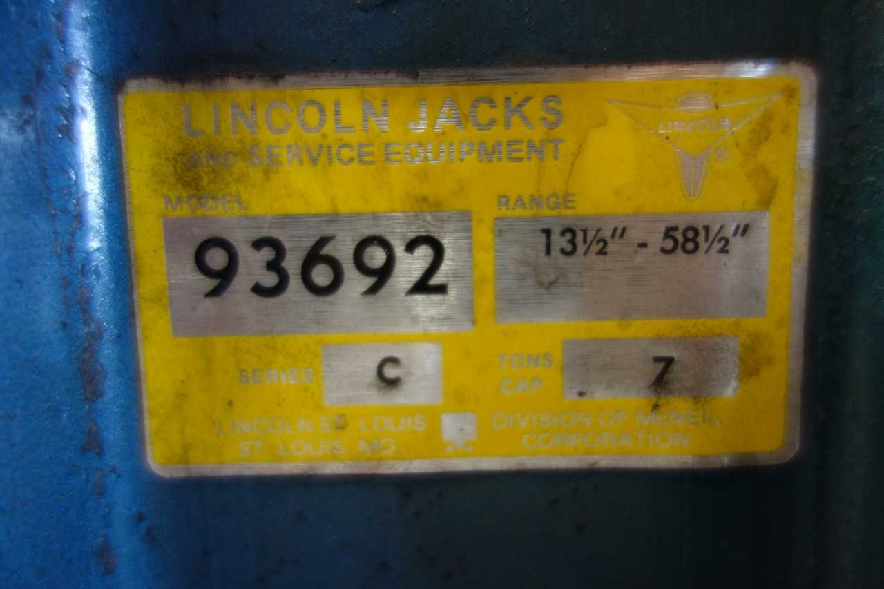 LINCOLN 93692 7 TON PNEUMATIC JACK - PLANT & FACILITY