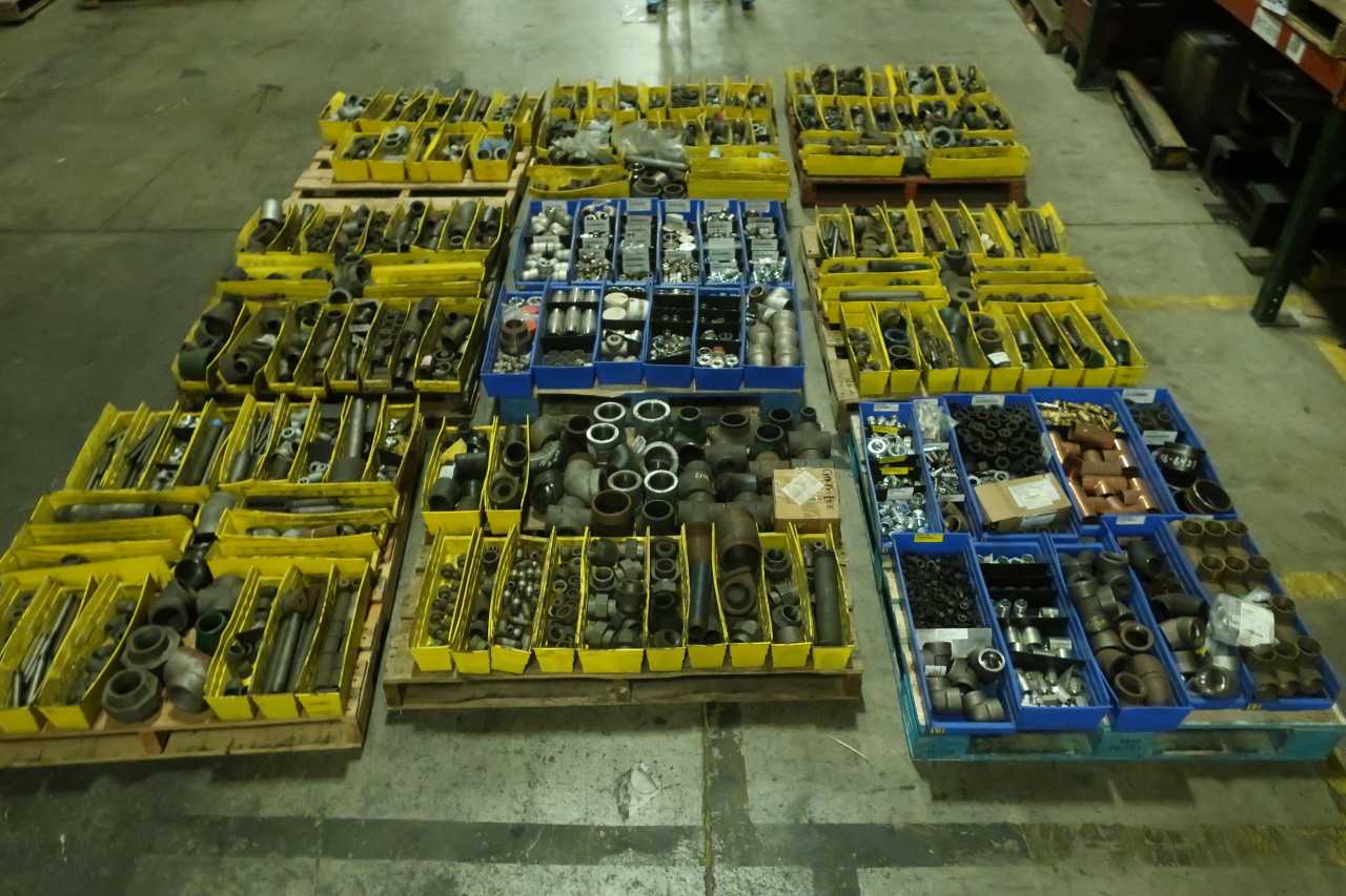 9 PALLETS OF ASSORTED FITTINGS - PROCESS EQUIPMENT