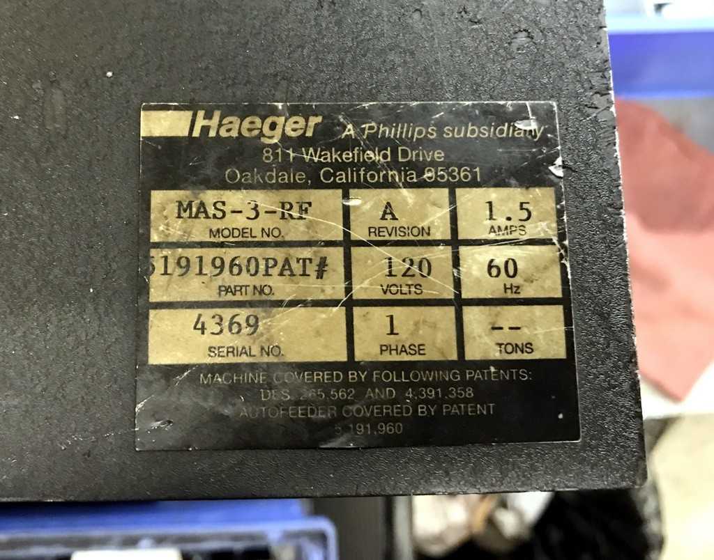 Haeger PEM Serter - PRESSES