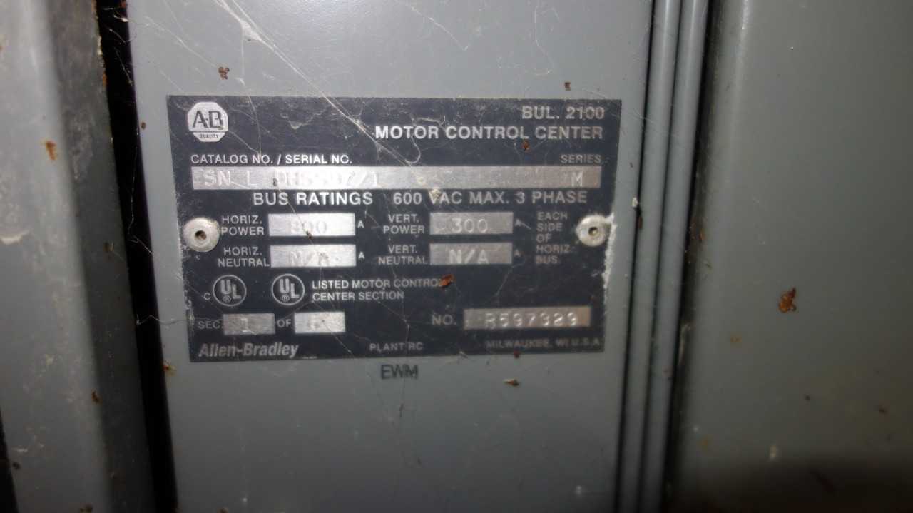 2X SECTIONS OF ALLEN BRADLEY CENTERLINE MCC - AUTOMATION & CONTROLS