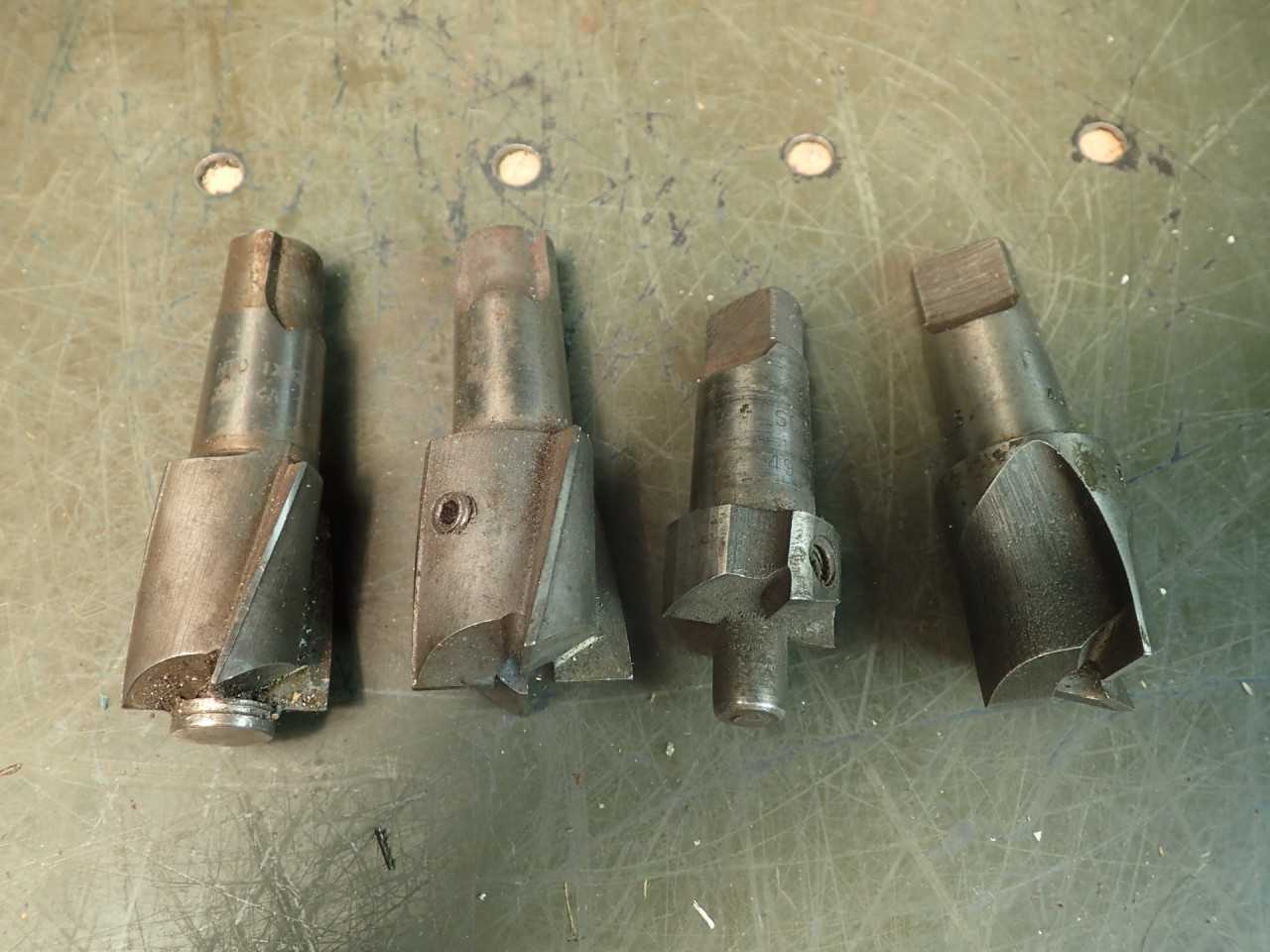 4 Pcs Interchangeable Pilot Counterbores: 15/16, 1" x2, 1-1/8", #20 Spline Taper - HOLEMAKING TOOLS