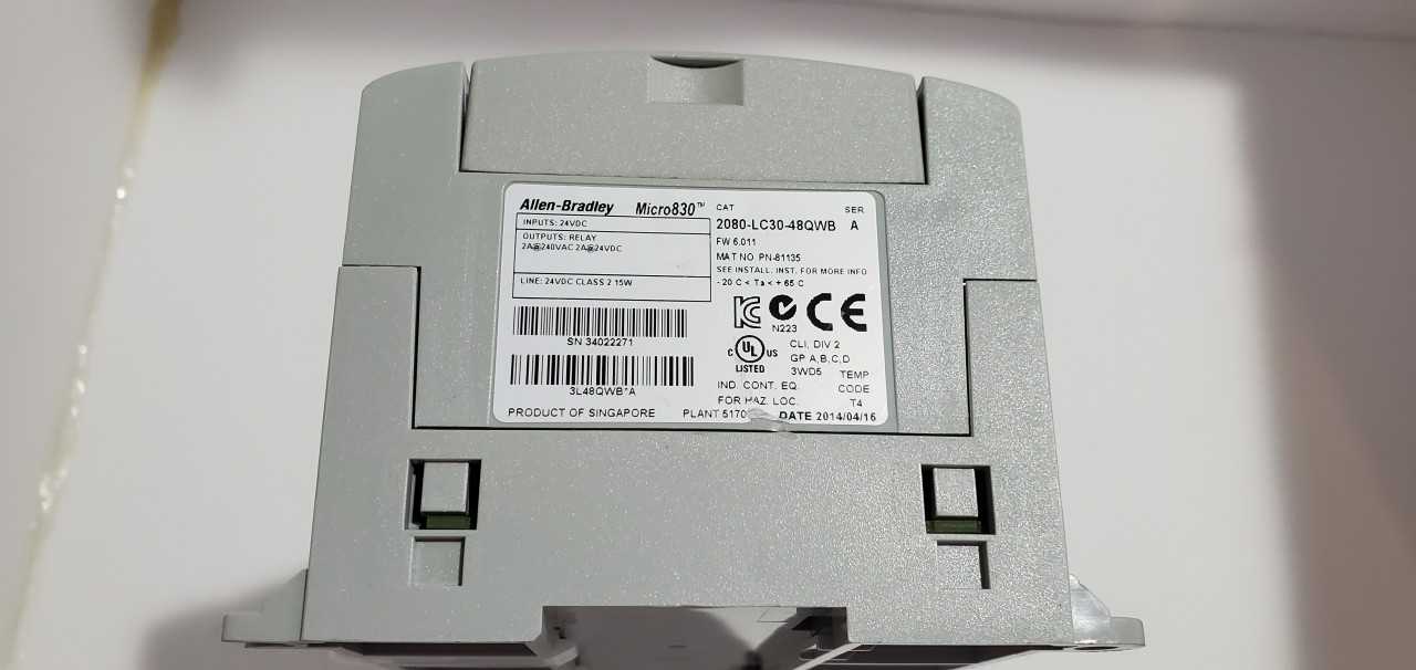 Allen Bradley Micro 830  2080-LC30-48QWB PLC - AUTOMATION & CONTROLS