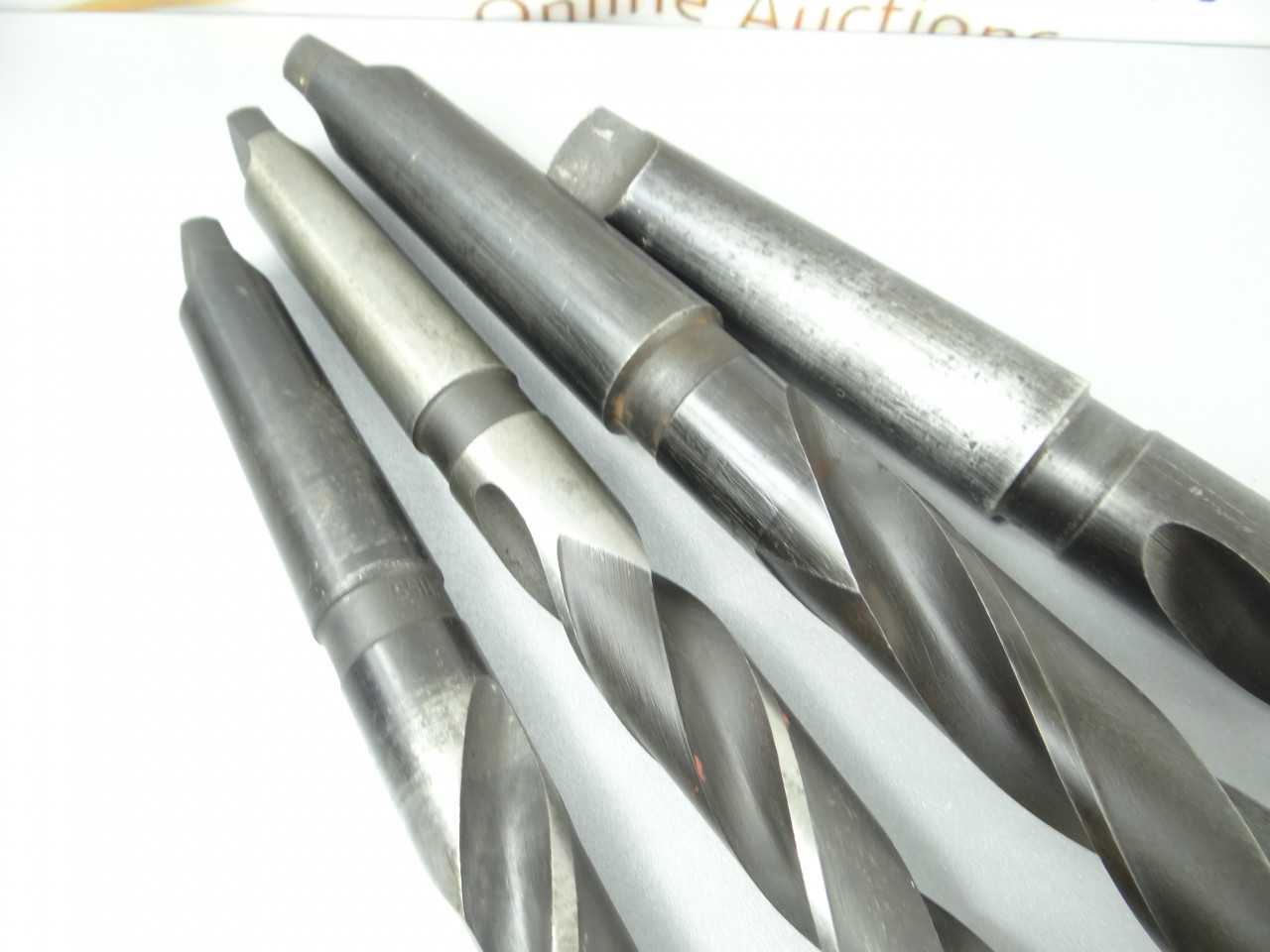 Lot of 4 HSS 3MT 4MT Extra Length Taper Shank Drills - MACHINING EQUIPMENT PARTS