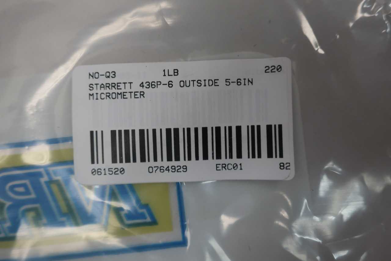 STARRETT 436P-6 OUTSIDE 5-6IN MICROMETER - ELECTRIC POWER TOOLS