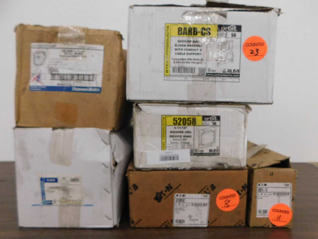 [Eaton + T&B] 5 Partial Cases of Outlet Boxes + Assorted Mounting Brackets - ELECTRICAL PARTS