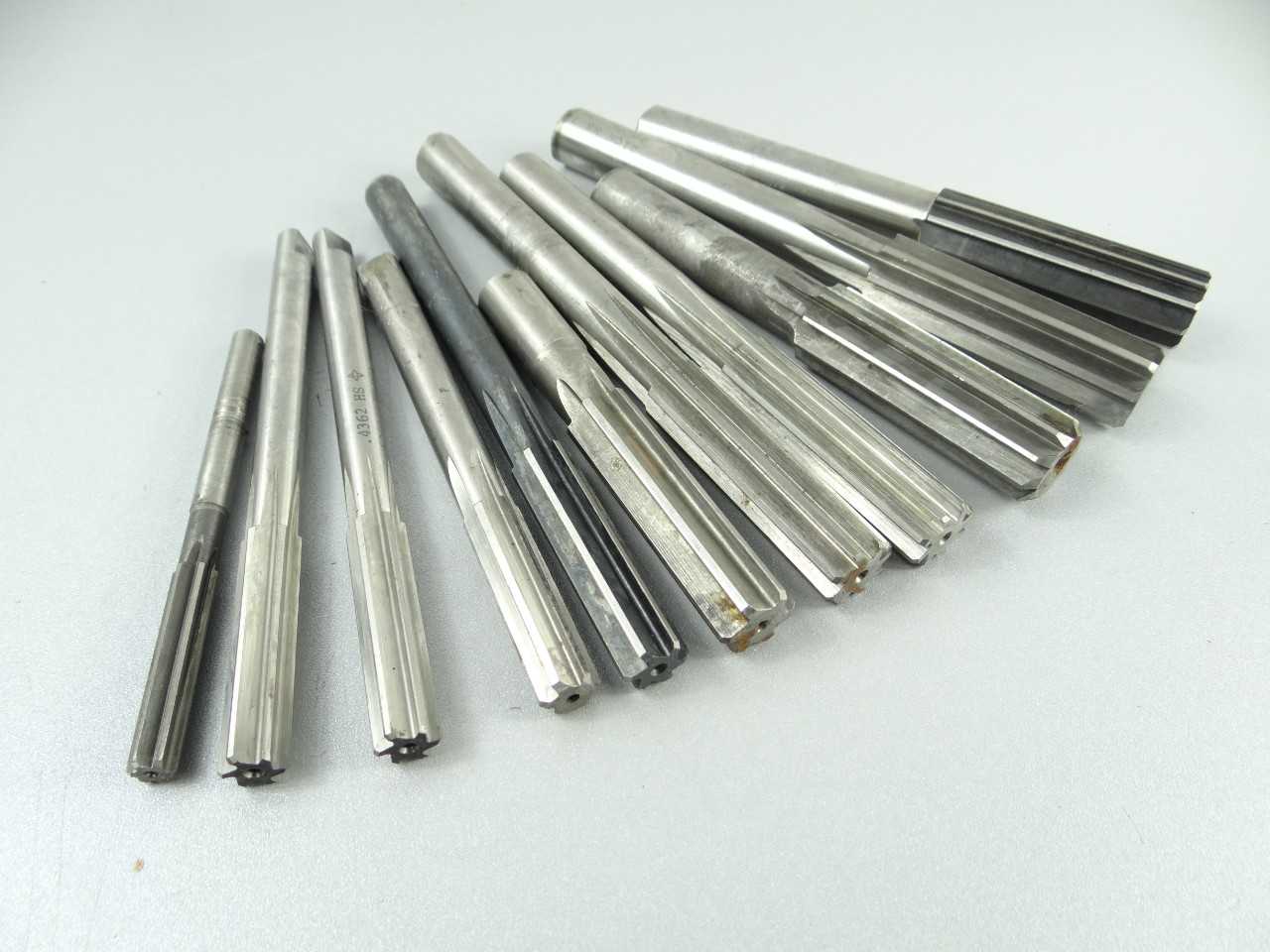 Lot of 11 HSS Machine Length Chucking Reamers - MACHINING ACCESSORIES & TOOLING