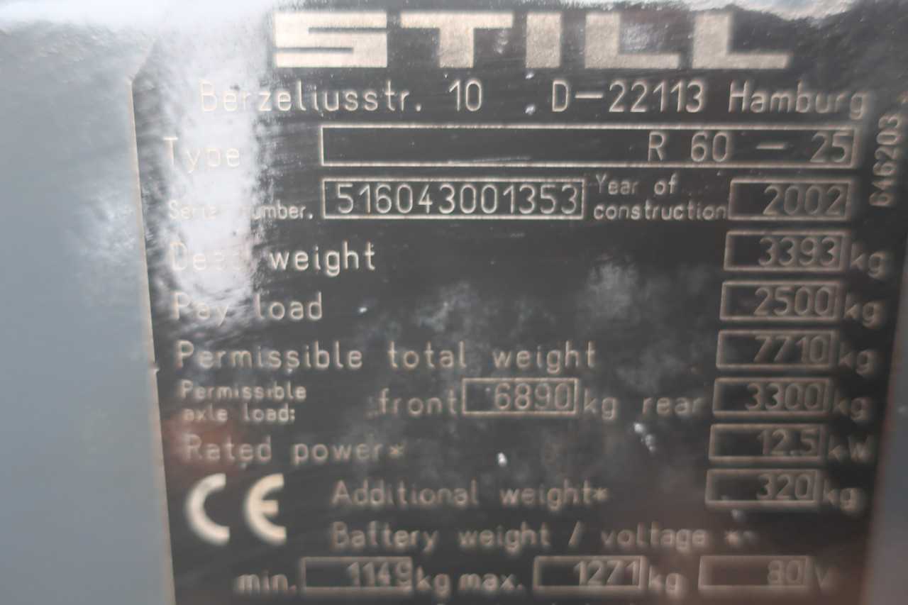 STILL R60-25 ELECTRIC FORKLIFT TRUCK W/O BATTERY - MISCELLANEOUS