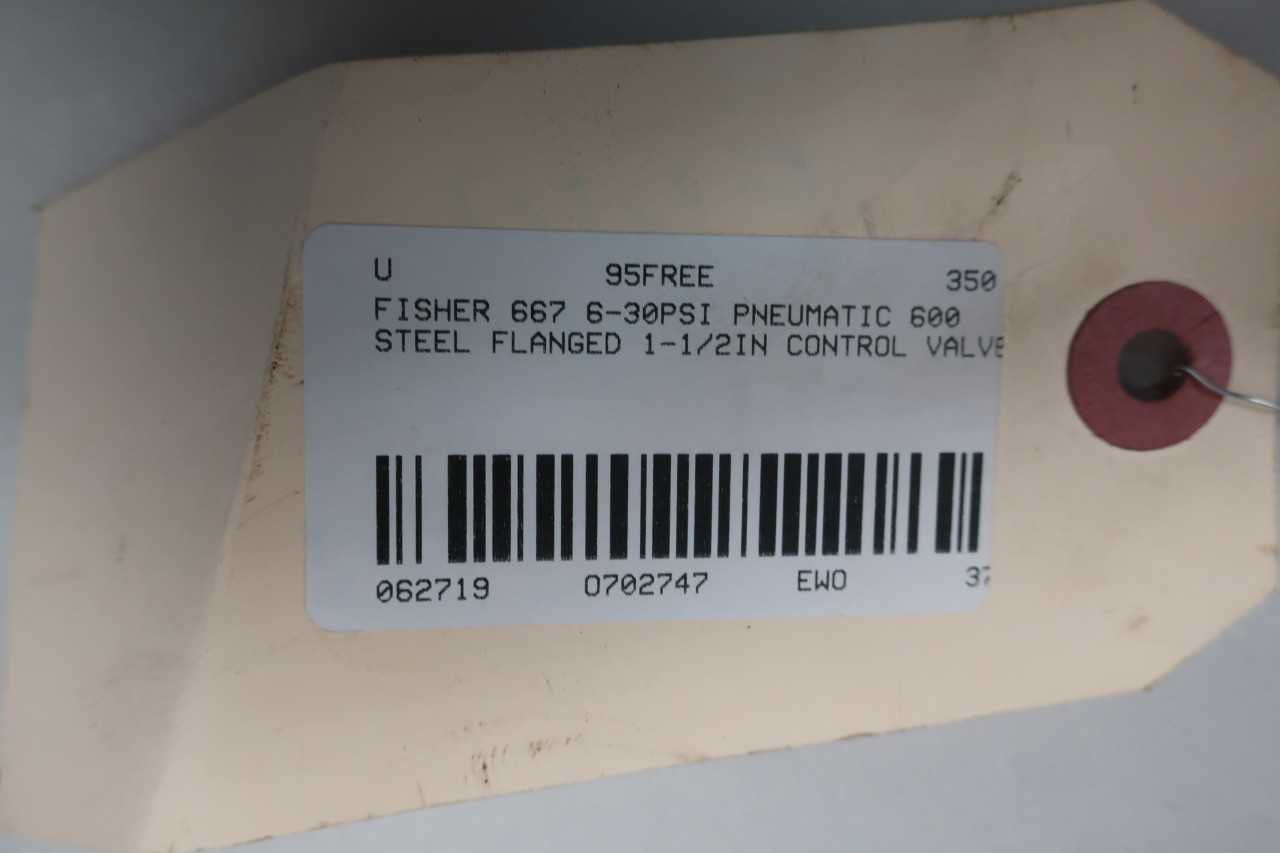FISHER ED 6-30PSI PNEUMATIC 667 600 STEEL FLANGED 1-1/2IN CONTROL VALVE - CONTROL VALVE