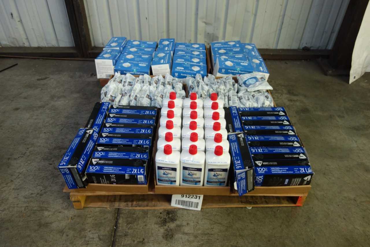PALLET OF ASSORTED SANITARY SUPPLIES - HAND TOOLS