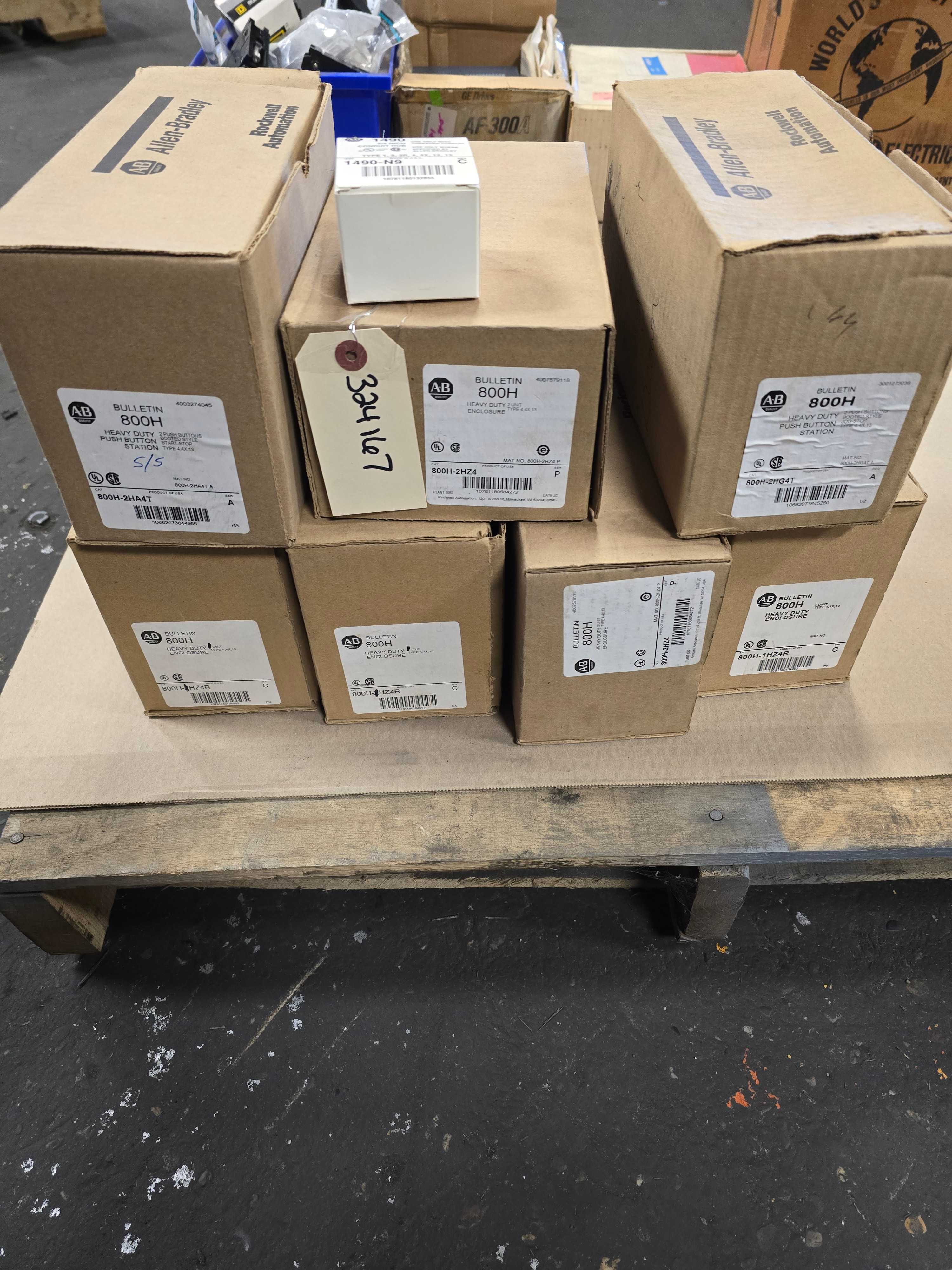 LOT OF ALLEN BRADLEY PUSHBUTTON ENCLOSURES - ELECTRICAL COMPONENTS