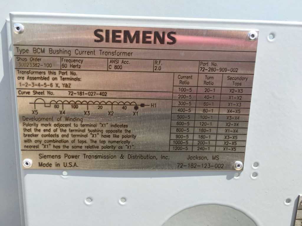Siemens Hexafluoride Circuit Breaker - POWER GENERATORS