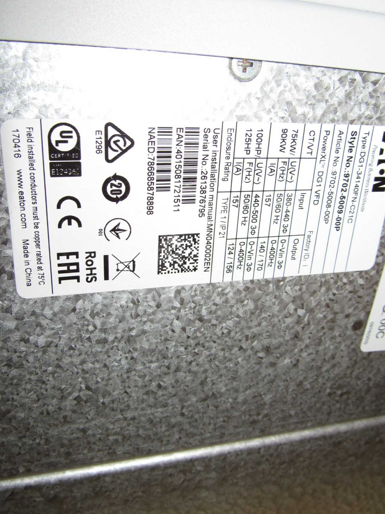 Eaton Frequency Drive - MOTOR DRIVES