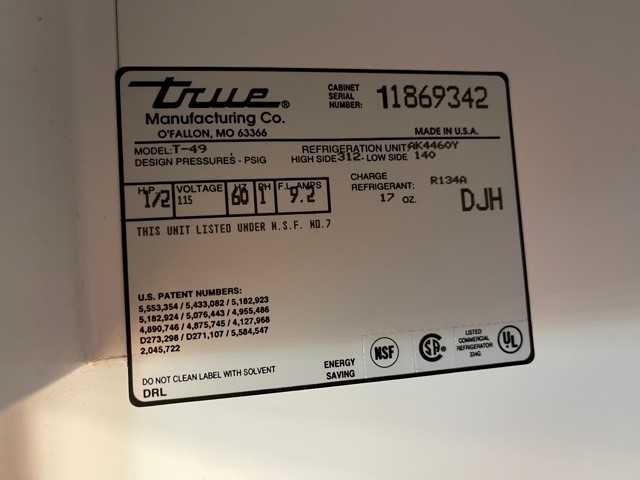 TRUE Stainless Steel Refrigerator
