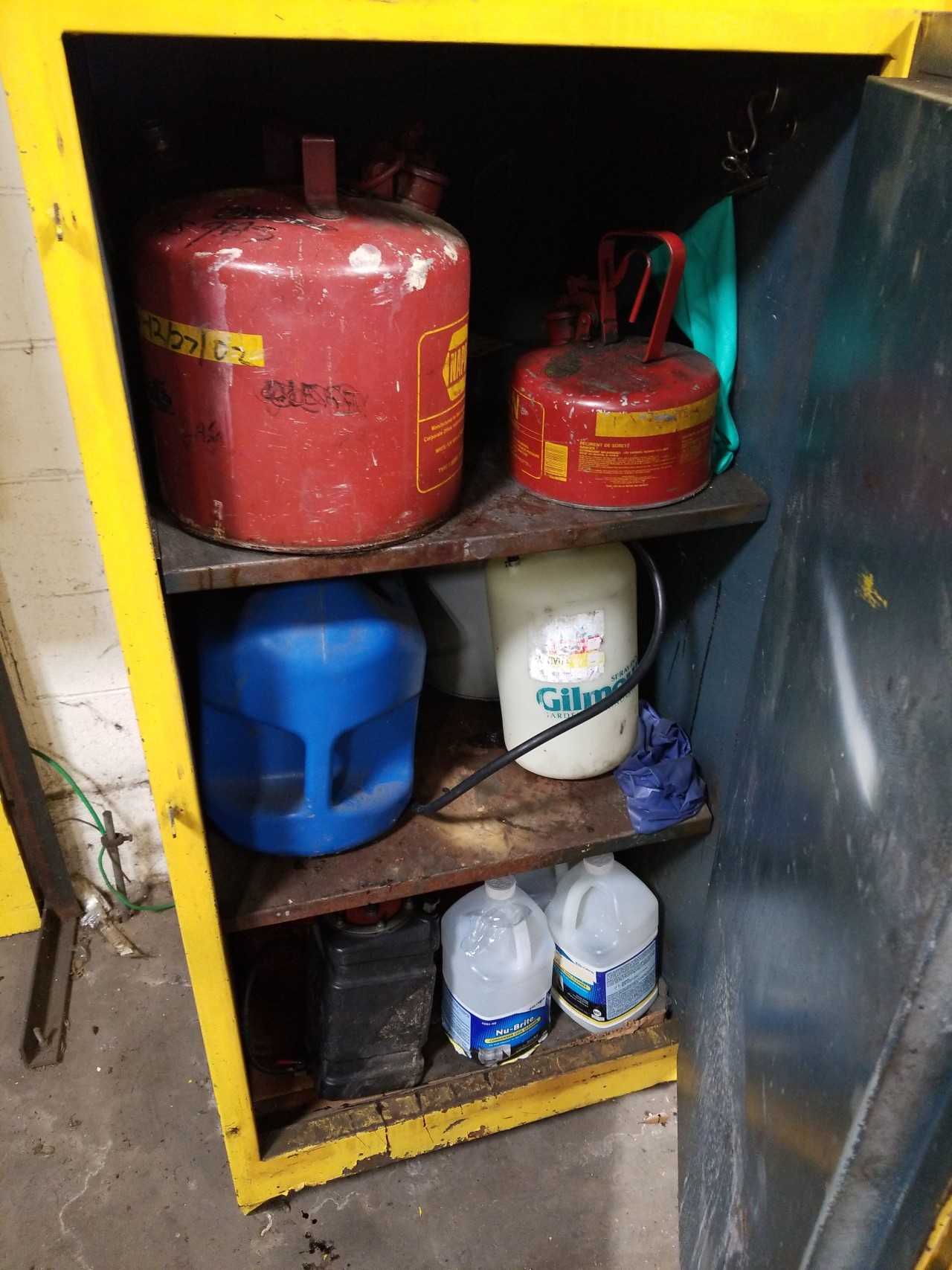 2 JUSTRITE FIRE SAFETY CABINETS WITH CONTENTS - TOOL STORAGE