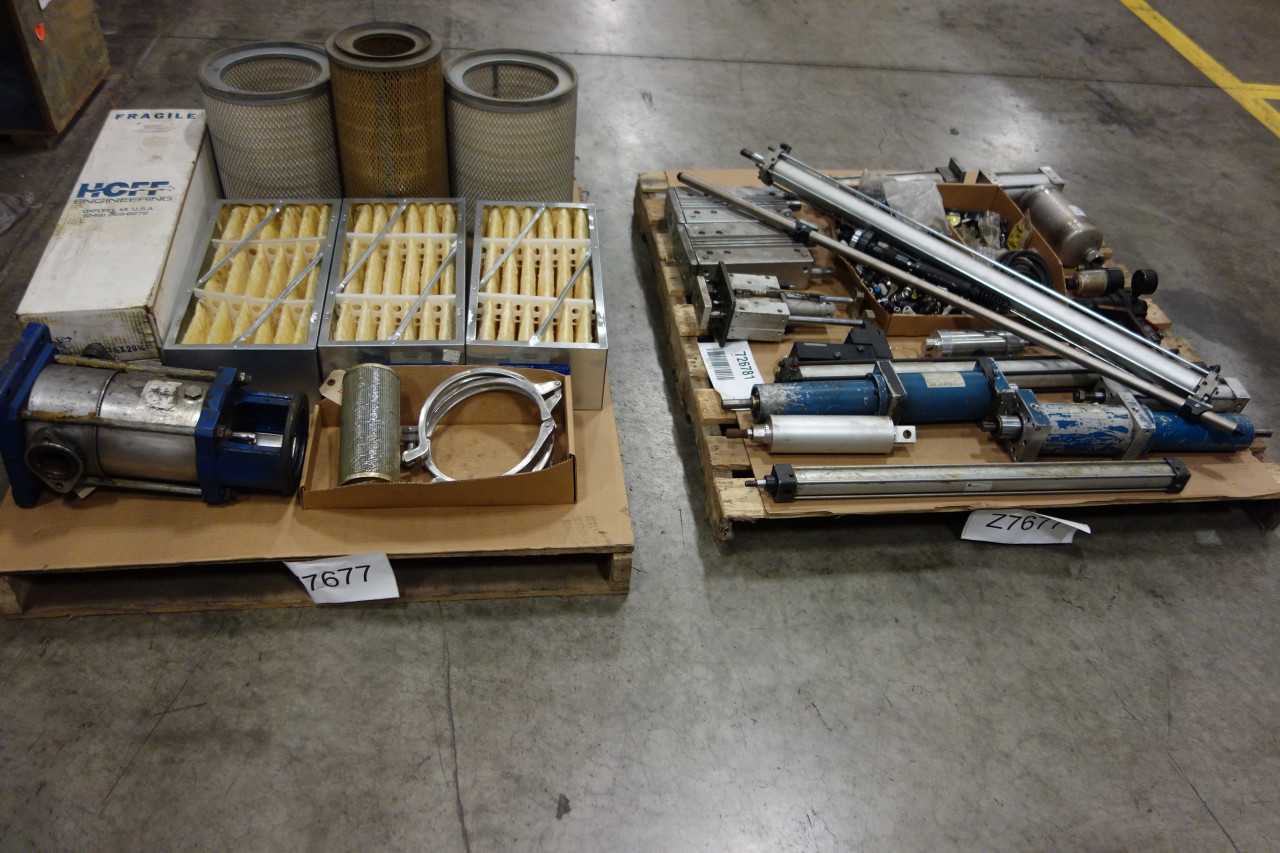 2 PALLETS OF ASSORTED PNEUMATIC CYLINDERS, FITTINGS, GRIPPERS, FILTERS- FESTO, TOPRING, HOFF - PNEUMATIC CYLINDERS & ACTUATORS