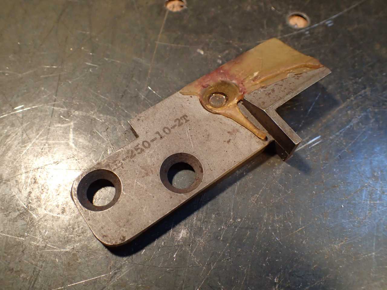 W/S Manchester 1B-250-10-2T Butt Brazed Carbide Grooving Tool Blade Support - WORKHOLDING