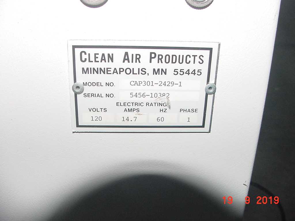 CLEAN AIR PRODUCTS CAP 301-2429-1 LAMINAR FLOW BENCH - LAB & SCIENTIFIC