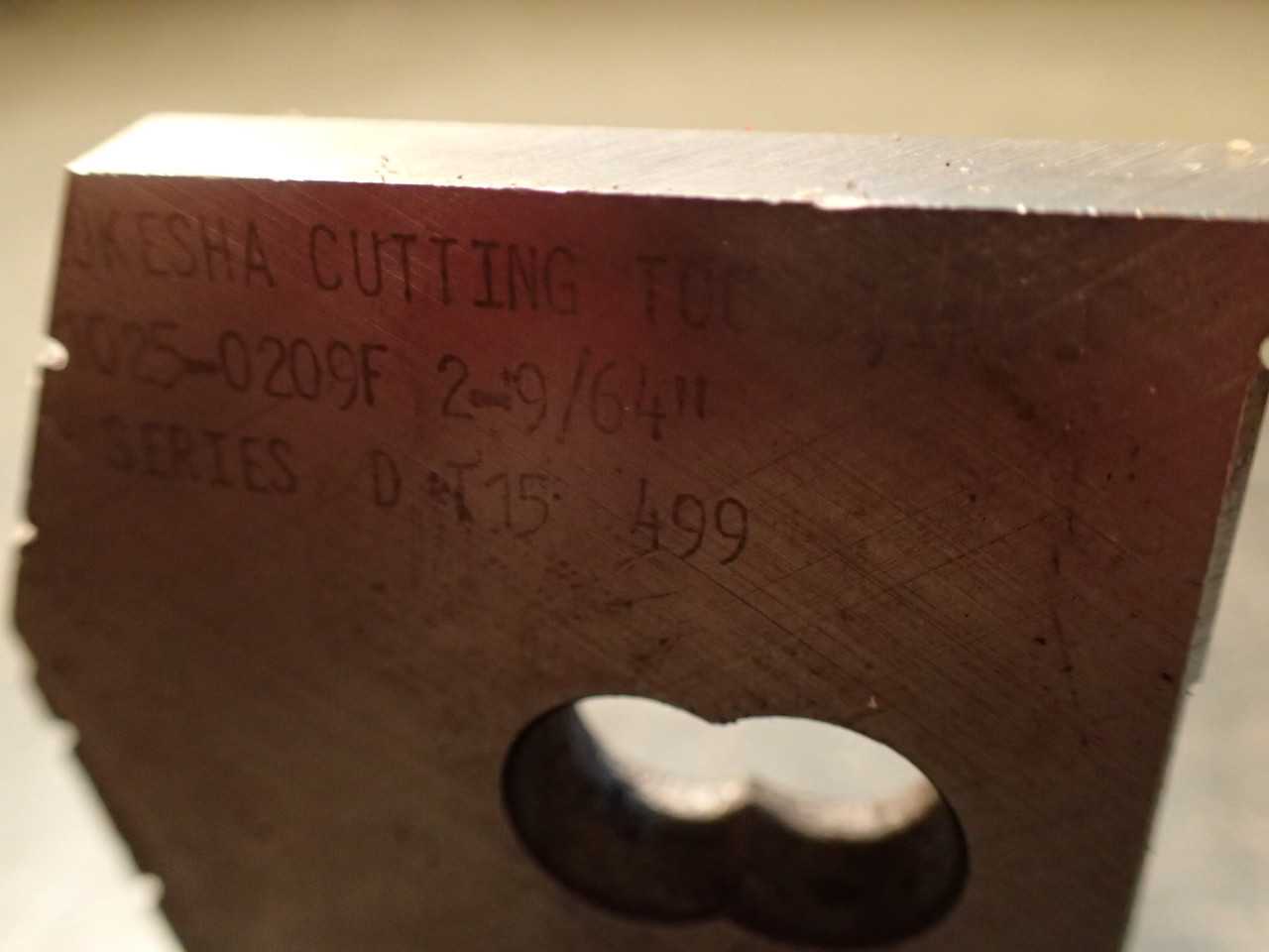 Waukesha 1025-0209F 2-9/64" 2.1406 Spade Drill Insert: AMEC, Series D, HSS - MACHINING EQUIPMENT PARTS