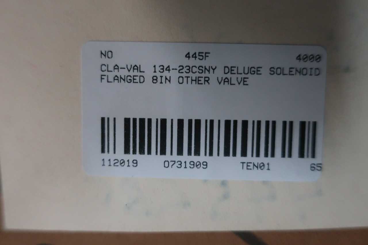 CLA-VAL 134-23CSNY DELUGE SOLENOID FLANGED 8IN OTHER VALVE - CONTROL VALVE