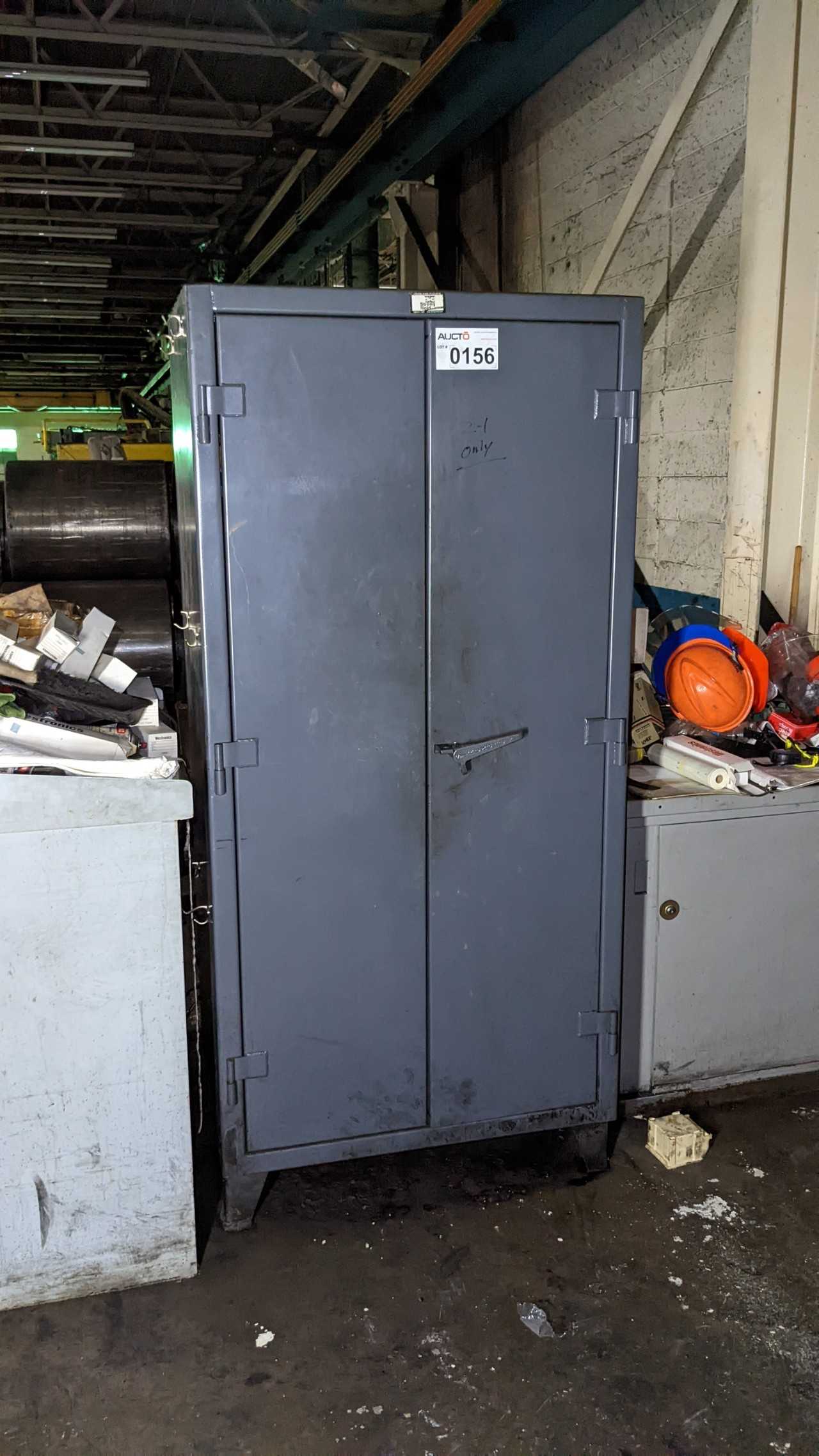 Strong hold double door cabinet with contents. - TOOL STORAGE Strong hold double door cabinet with contents. - TOOL STORAGE